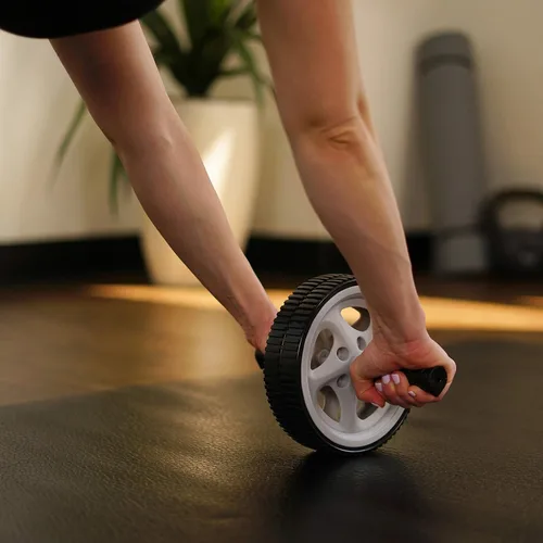 Vista 9 de Sunny Health & Fitness Ab Roller Wheel, Durable Construction, Compact & Portable, Non-Slip Handles for Home Gym, Addominal Exercises & Core Strength