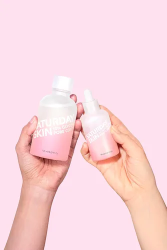 Vista 5 de Saturday Skin Tratamiento activo de suero de poros para la cara 4% ácido glicólico para el cuidado de los poros ayuda a refinar la textura