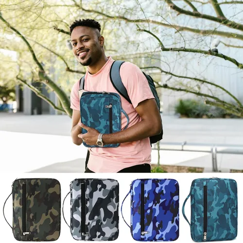 Vista 6 de Fundas de Libro Octsky para Biblia para Niños, Funda/Protectora/Porta Biblia para Niños con Bolsillo, Camo-1