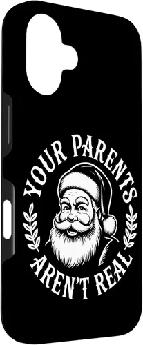 Vista 3 de Your Parents Aren’t Real Santa Humor Holiday Festive Cartoon Case for iPhone 16
