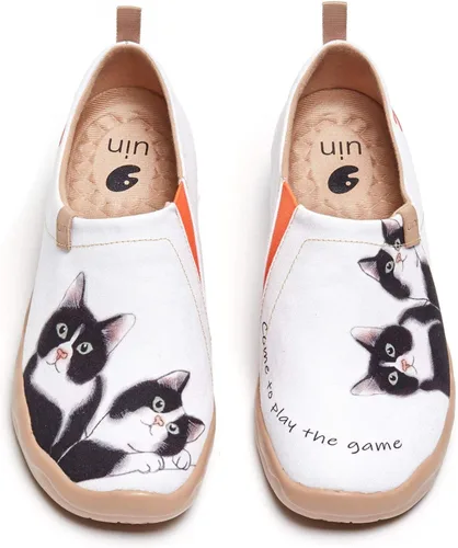 Vista 26 de UIN Mocasines casuales para mujer, de viaje, pintados, para caminar, ligeros, cómodos, de lona, tenis de moda