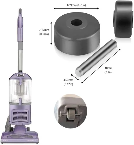 Vista 5 de Ruedas delanteras para aspiradora Shark, ruedas de repuesto compatibles con Navigator Rotator Series NV22, NV42, NV352, NV360, NV350, NV351, NV355