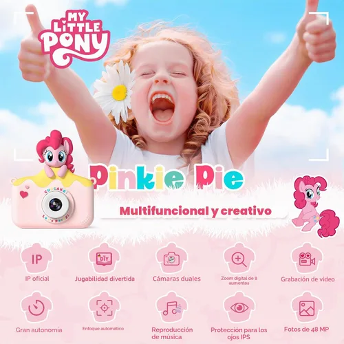 Vista 2 de My Little Pony Hasbro - Cámara digital para niños de 3 a 12 años, cámara digital para niños y niñas, lente dual HD 1080P IPS, cámara digital
