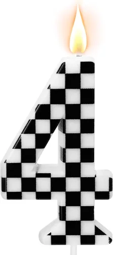 Vista 10 de Velas temáticas de autos de carreras para cumpleaños, velas numeradas número 0 a cuadros, decoración de pastel a cuadros en blanco y negro, adorno