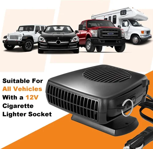 Vista 7 de Calentadores de automóvil para vehículo, descongelador de parabrisas portátil de 200 W, calentador de automóvil de 12 V que se conecta al encendedor