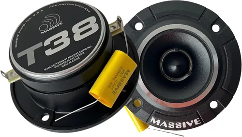Vista 4 de Massive Audio MT1V2 - Tweeter Power Bullet de 3.5 pulgadas 4 ohmios, 60 W RMS Titanium Dome Super Tweeter, alta salida Pro Audio Highs, carcasa