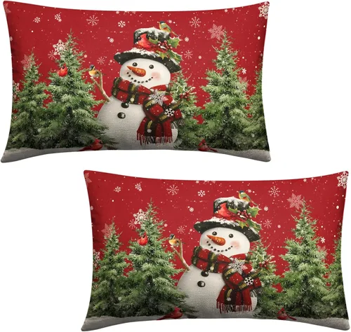 Vista 14 de Juego de 2 fundas de almohada patrióticas para exteriores, diseño de estrellas azules del 4 de julio, 16 x 16 pulgadas, fundas de almohada