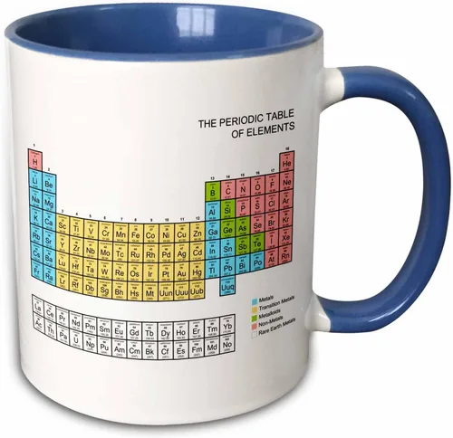 Vista 9 de 3dRose mug_76645_4 "Pastel Periodic Table - Regalo educativo escolar académico para aulas de ciencia, química, física" en dos tonos, color negro, 11