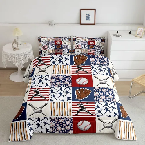 Vista 91 de Juego de ropa de cama de baloncesto para niños y adolescentes, juego de edredón deportivo para niños, tamaño matrimonial, suave, ligero, decoración