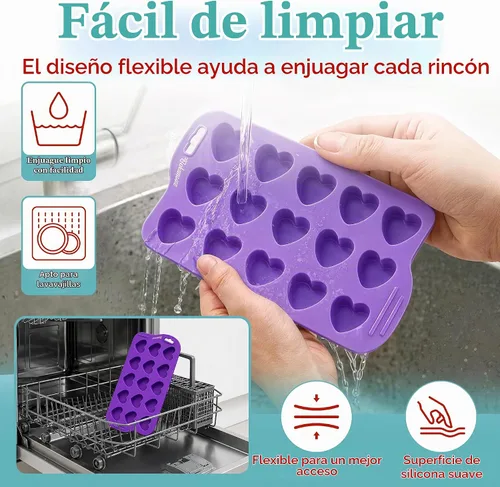 Vista 6 de Bakerpan Mini moldes de silicona en forma de corazón, antiadherentes