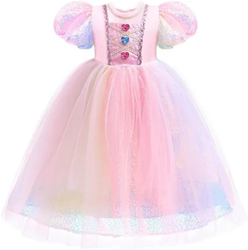 Vista 6 de REXREII Disfraz de princesa durmiente para niñas, disfraz de Halloween, cosplay, Navidad, fiesta de cumpleaños (accesorios)