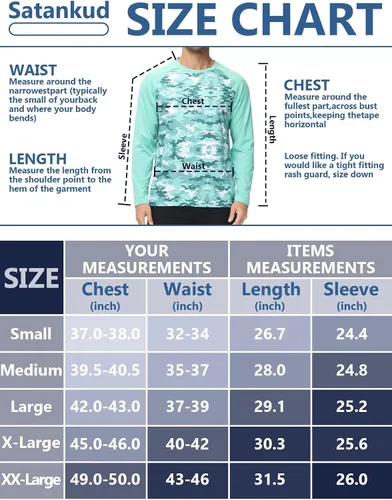 Vista 6 de Camiseta de natación para hombre, protección solar UPF 50+, camiseta de camuflaje de secado rápido para pesca, senderismo, playa, camisas de manga