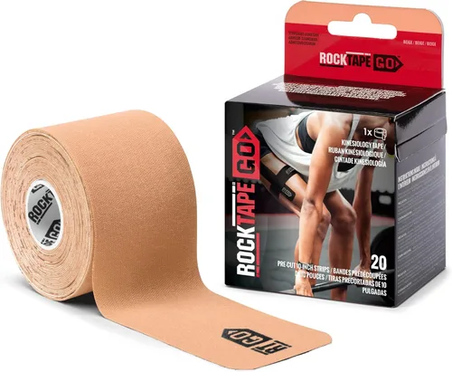 Vista 9 de RockTape Go Cinta adhesiva de kinesiología precortada extra adhesiva (beige)