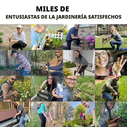 Vista 7 de Paquete de 4 brocas de taladro para plantar – Herramienta de agujero en espiral de jardín y plantador de bulbos para agujeros de paraguas