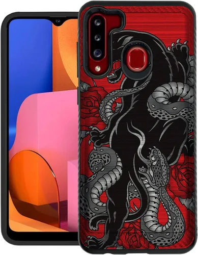 Vista 19 de CasesOnDeck - Funda de agarre compatible con Samsung Galaxy A21 y A21 [blindaje cepillado] Funda delgada y resistente, color negro mate