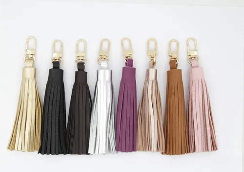 Vista 7 de ZOONAI Llavero con borla de cuero para mujeres y niñas, colgante de bolso para coche, cartera, monedero, colgante de decoración