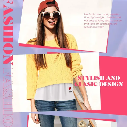 Vista 2 de 11 piezas ajustables en capas falsas superior inferior barrido mini falda camisa extensores longitud media falda dividida para mujeres niñas