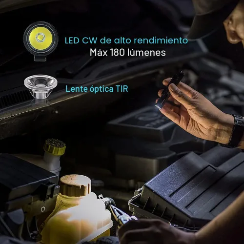 Vista 2 de Olight I3T EOS - Linterna delgada de 180 lúmenes de doble salida EDC, para acampar y senderismo, interruptor en el extremo de la linterna