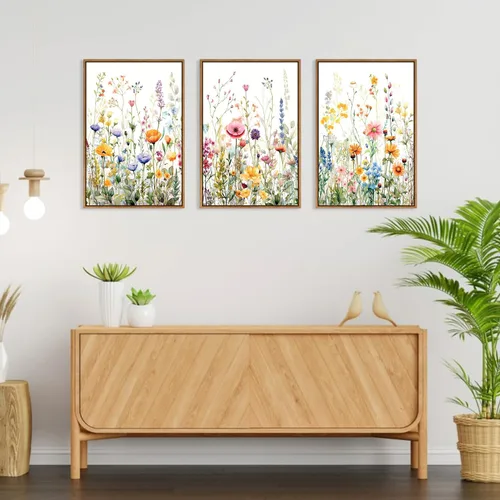 Vista 129 de FWIEXA Juego de Arte de Lienzo Bohemio Enmarcado para Pared, Cuadros Botánicos Verde Salvia Decoración de Pared, Impresiones de Arte de Plantas