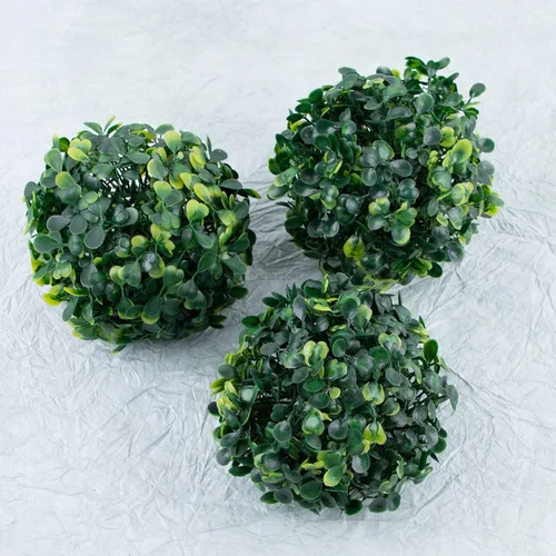 Vista 9 de Azure Zone, Paquete de 6 bolas artificiales de boj de 4 pulgadas para plantas verdes decorativas para jardín y hogar