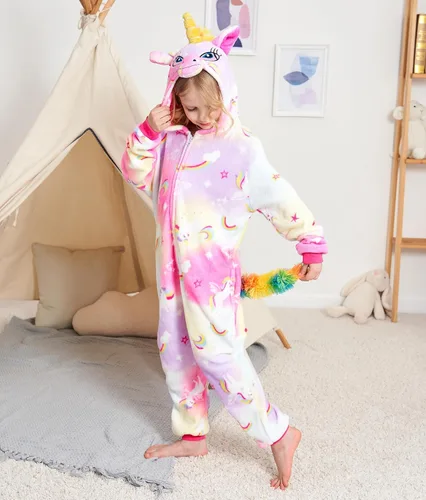 Vista 2 de Cos Time Pijama de una pieza de unicornio para niños, disfraz de Halloween