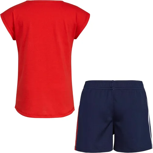Vista 2 de adidas girls 2 Piece Graphic Tee & Mesh Short Set