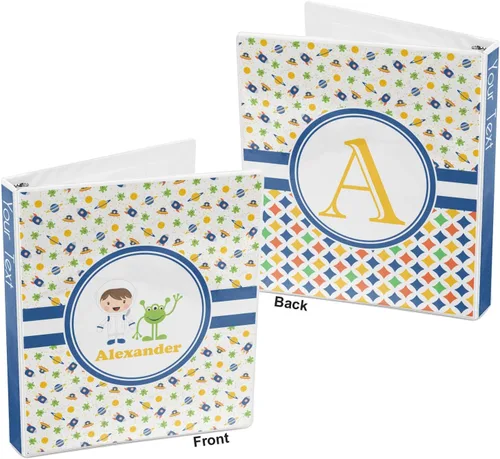 Vista 5 de Carpeta de 3 anillos personalizada con temática espacial para niño, 1 pulgada