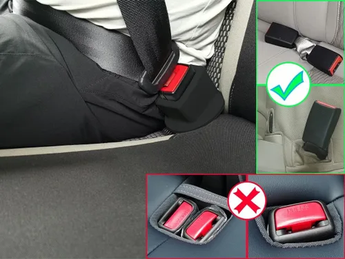 Vista 2 de Soporte para hebillas de cinturón de seguridad – Fácil acceso a las hebillas de los asientos traseros - Conecta el cinturón de seguridad con solo