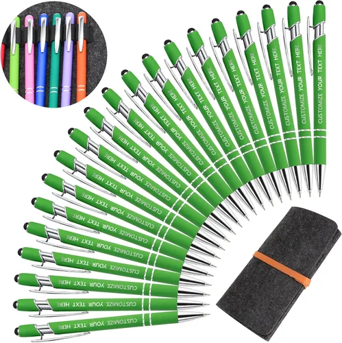 Vista 23 de Bolígrafos personalizados con lápiz óptico y grabado gratis, bolígrafos personalizados para negocios, graduación, aniversarios (hasta 500 unidades)