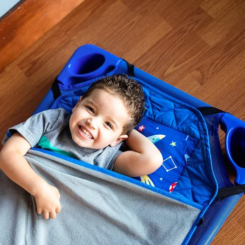 Vista 7 de Wildkin Mochila infantil de 12 pulgadas con moderna alfombrilla para siesta (fuera de este mundo)