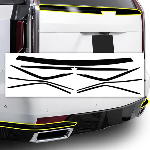 Vista 13 de BOGAR TECH DESIGNS Cubierta de Reemplazo para Eliminar Cromo Compatible con Cadillac Escalade (Negro Brillante, Lados Inferiores (2021+))