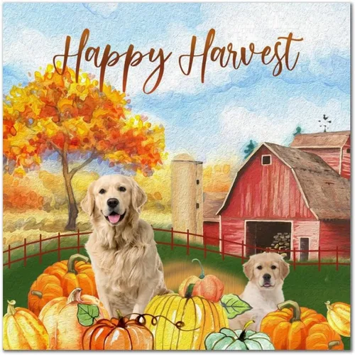 Vista 8 de Happy Harvest Frenchton Dog Barn Wood Sign Retro Fall Sweet Fall Wall Plaque Pumpkin Patch Wood Panels Home Wall Decoration for Home Kitchen Living