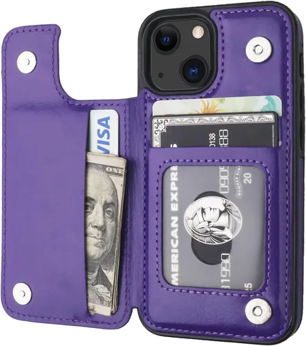 Vista 11 de ONETOP - Funda tipo cartera para iPhone 13 Mini con tarjetero, color negro Kickstand,ID/Cash Holder,Case Wallet with Card Slots,Double Magnetic