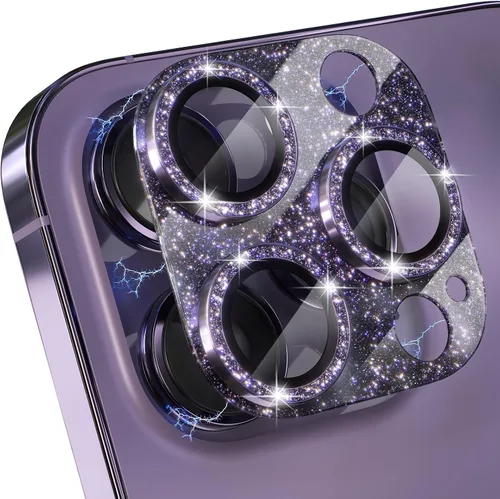 Vista 9 de Choiche Protector de lente de cámara para iPhone 14 Pro/iPhone 14 Pro Max, cubierta de cámara brillante con protector de pantalla de lente de vidrio