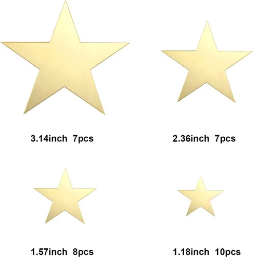 Vista 3 de 32 calcomanías de espejo en forma de estrella removibles, calcomanía acrílica para decoración de pared del hogar, sala de estar o dormitorio