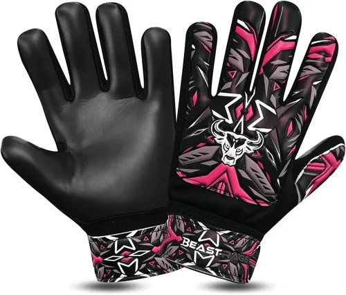 Vista 9 de BEAST RAGE Guantes de portero de fútbol, guantes de portero para niños y jóvenes, guantes de portero de fútbol con agarre fuerte, soporte de muñeca