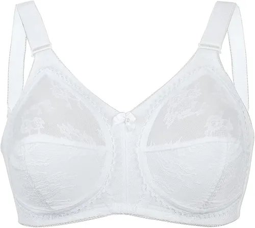 Vista 4 de TELIMUSSTO Sujetador de encaje floral para mujer, talla grande, sujeción firme, sin alambre, sin relleno, cobertura completa, minimizador