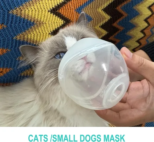 Vista 2 de Nebulizador para gatos y máscara de inhalador para gatos, máscara de oxígeno para mascotas para gatos, cachorros y perros pequeños