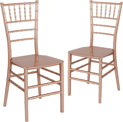 Vista 8 de Flash Furniture Silla Chiavari apilable de resina de caoba serie HERCULES