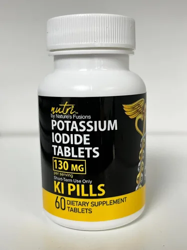 Vista 2 de Tabletas de radiación de yoduro de potasio de 130 mg - (60 tabletas) EXP 10/2032 - Ki Pills Tablets de yodo de potasio para radiación - Píldoras