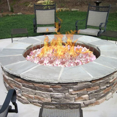 Vista 8 de GasSaf Vidrio de Fuego de 1/2 Pulgada Vidrio Templado Reflectante Cortado Vidrio de Fuego Triturado para Fogata, Chimenea, Reemplaza Troncos de Gas
