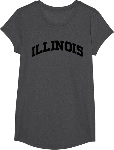 Vista 49 de Illinois Gift - Camiseta de diseño deportivo con texto universitario, gris, S