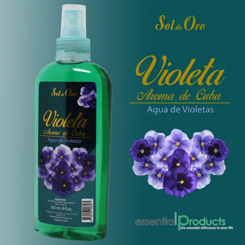 Vista 5 de Sol de Oro Violeta Aroma de Cuba Agua de Violetas – Fragancia de agua violeta de Cuba 8oz 2