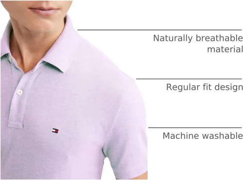 Vista 26 de Tommy Hilfiger Polo de piqué de algodón de manga corta para hombre en ajuste regular