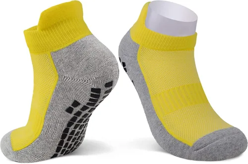 Vista 7 de JHM Calcetines deportivos antideslizantes antideslizantes de corte corto para hospital, deportes, atléticos con empuñaduras