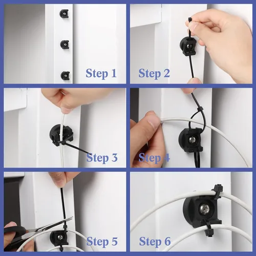Vista 7 de Yookeer 115 piezas de sujeción magnética con cremallera multiusos, bases magnéticas de gestión de cables con cremallera resistente, montaje