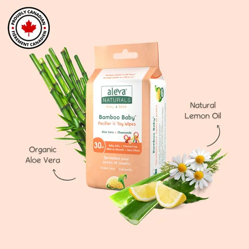 Vista 3 de Aleva Naturals Chupete de bambú y toallita de juguete