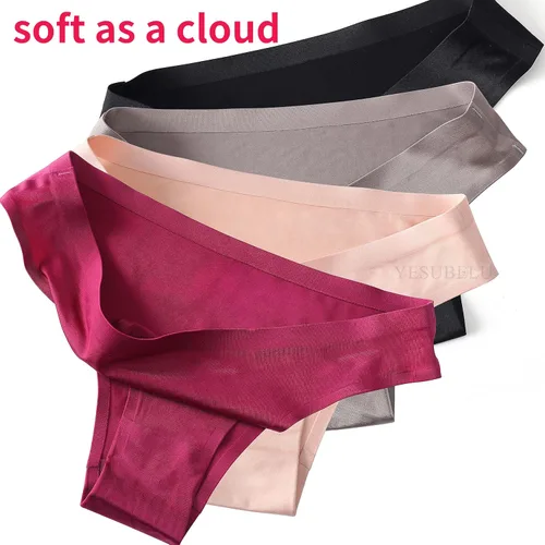 Vista 7 de YESUBELU No Show Seamless Underwear for Women Satin Panties Cheeky Sexy Underwear for Women 4 Pack