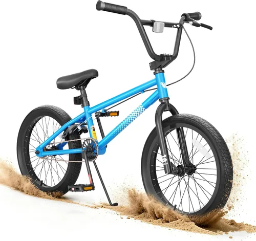 Vista 12 de KORIMEFA Bicicleta BMX Freestyle 18 20 pulgadas para niños y niños, bicicleta de trucos para 7-12 años, pernos Pro/Guro a elegir, marco de acero