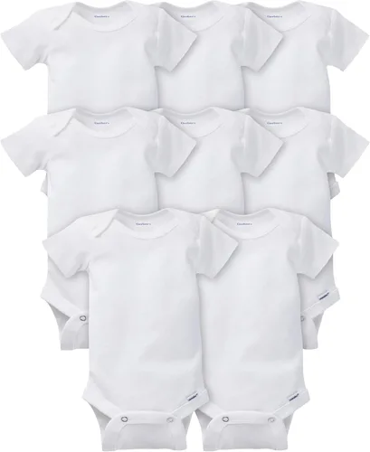 Vista 12 de Gerber Mamelucos Bodies unisex de manga corta para bebé, paquete de 8 Animales verde